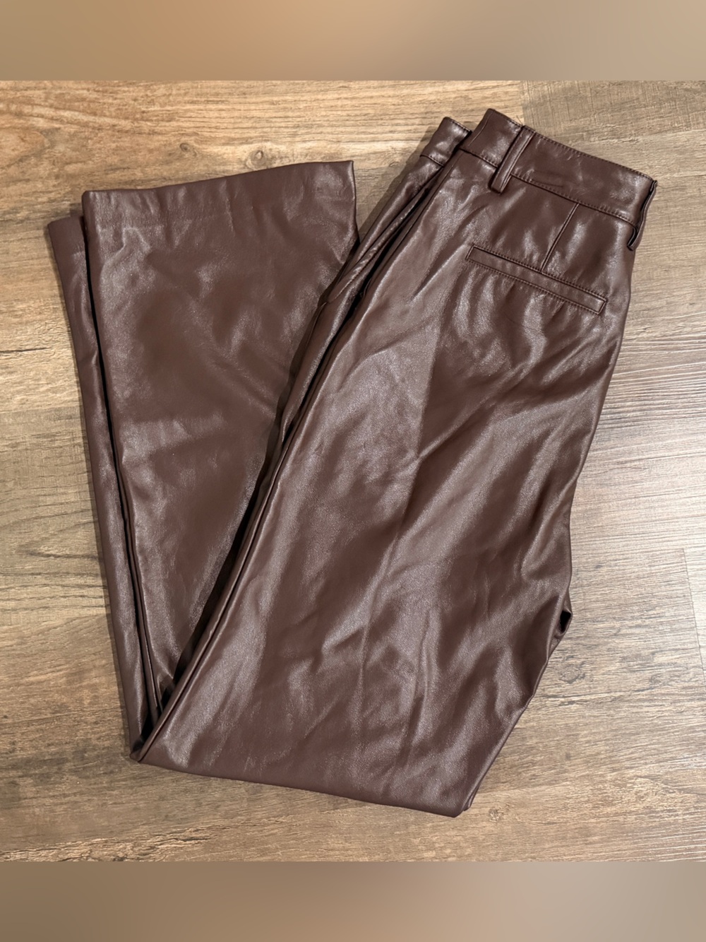 Rachel Zoe Chocolate Brown Faux Leather Pants